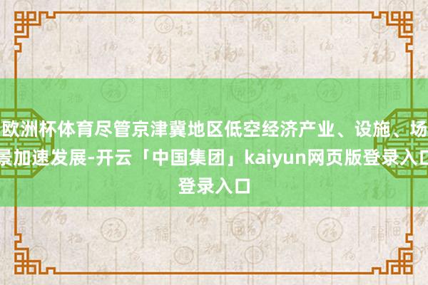 欧洲杯体育尽管京津冀地区低空经济产业、设施、场景加速发展-开